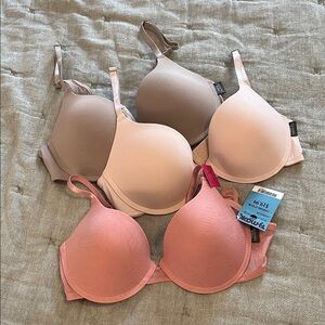 Vince Camuto Smooth T-Shirt Bras in Soft Pink, Nude and Taupe